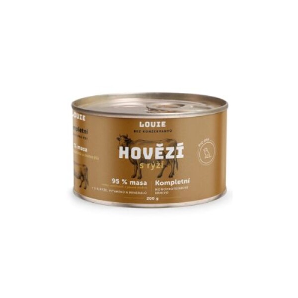 Louie konzerva Hovězí s rýží Hmotnost: 200g