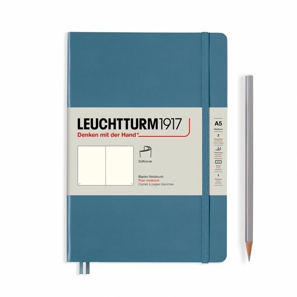 Zápisník Stone Blue, Softcover, Medium, 123 p.,A5, čistý