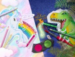 Faber-Castell Faber-Castell, 125013, Connector, sada vyměnitelných vodových barev, limitovaná edice dinosaurus, 12 ks