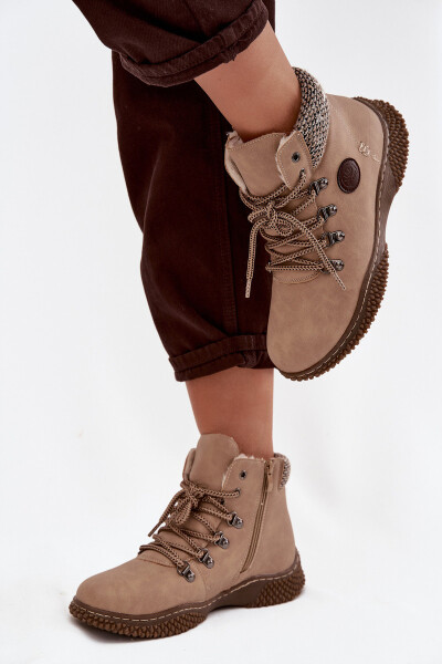 Vytápěné Kotníkové Traperky Dámské Béžové Zenaya 36