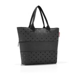 Sada kabelka a taštička na zip Reisenthel Shopper e1 set Glossy dots black