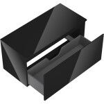 MEXEN/S - Orio koupelnová skříňka pod umyvadlo 100 cm s deskou, 1 šuplík, černá lesk 91A10-10047-1-BFC70