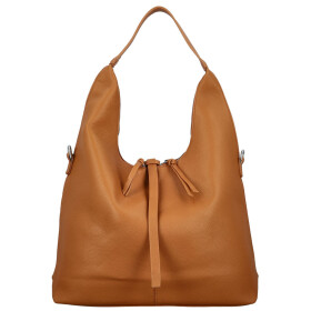 Módní dámská koženková kabelka na rameno Marixa, hnědá