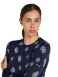 Dámské merino tričko s dlouhým rukávem ICEBREAKER Wmns 260 Vertex LS Crewe FallFl, Midnight Navy/Snow/J velikost: XL