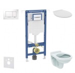 GEBERIT - Duofix Set předstěnové instalace, klozet Alpha se sedátkem, tlačítko Sigma30, bílá/chrom SANI11CD3109
