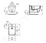 IDEAL STANDARD - i.Life B Závěsný bidet, otvor pro baterii, SmartGuard, bílá T4615HY