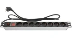 Good Connections 19" PDU černá/stříbrná / PDU / 1U / 8x zásuvka / 16 A / 1,8 m (GC-N0087)
