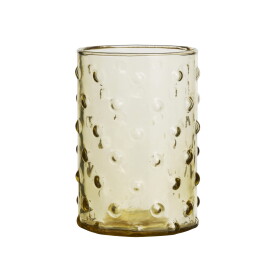 MADAM STOLTZ Sklenice Dotted Light Yellow 250 ml, žlutá barva, sklo