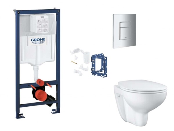 GROHE - Rapid SL Set předstěnové instalace, klozetu, sedátka SoftClose, tlačítka Skate Cosmopolitan a sady pro vhazování tablet, chrom SANI11BB2133