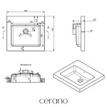 CERANO - Umyvadlo z litého mramoru Ovo - s přepadem - bílá lesklá - 50,5x46,5 CER-670777