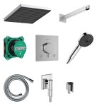 HANSGROHE - Pulsify E Sprchový set s termostatem pod omítku, s tělesem, 26x26 cm, EcoSmart, chrom 24625000