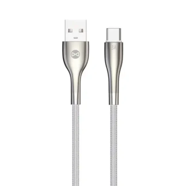 Forever Sleek Kabel USB-A (M) - USB-C (M) 1m bílá / 3 A (5900495084293)
