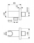IDEAL STANDARD - Idealrain Atelier Nástěnné kolínko s držákem, Silver Storm BC771GN