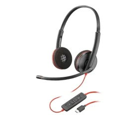 Poly Blackwire C3220 černá / Náhlavní souprava / mikrofon / dvě sluchátka / USB-C (80S07AA)