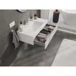 MEXEN/S - Rivel koupelnová skříňka 90 cm s umyvadlem Otis, 1 šuplík, reliéf , bílá mat 91A20-09023-1-BF01-W18M01