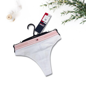 Dámská tanga UW0UW04199-YBR bílo-růžové - Tommy Hilfiger S