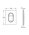GROHE - Arena Cosmopolitan S Ovládací tlačítko splachování, kartáčovaný Hard Graphite 37624AL0
