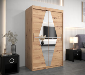 Šatní skříň Abi Bo Barva korpusu: Dub artisan, Rozměry: 120 cm, Dveře: Dub artisan