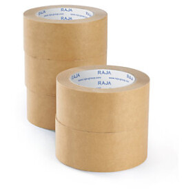 6 x Papírová lepicí páska 50mm, návin 50m, standardní 57g/m2, hnědá, tloušťka 110µm | RAJA