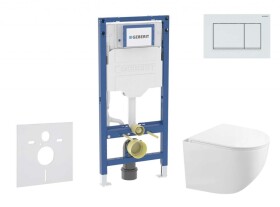 GEBERIT - Duofix Set předstěnové instalace, kompaktního klozetu Gaia a sedátka softclose, tlačítko Sigma30, bílá/bílá mat SANI11CA3149B
