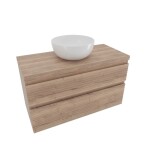 Koupelnová skříňka 2 zásuvková s krycí deskou Naturel Savona 98x53x44,8 cm dub Halifax mat SAVONA2100DHD SAVONA2100DHD