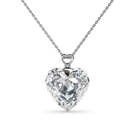 Royal Fashion stříbrný pozlacený Swarovski náhrdelník Srdce DPS0520