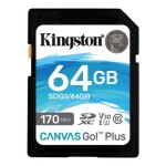 Kingston Canvas Go! Plus SDXC 64GB / UHS-I V30 / čtení: až 170MBs / zápis 90MBs (SDG3/64GB)