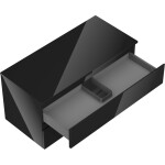 MEXEN/S - Orio koupelnová skříňka pod umyvadlo 100 cm s deskou, 2 zásuvky, černá lesk 91A10-10047-2-BFFC70
