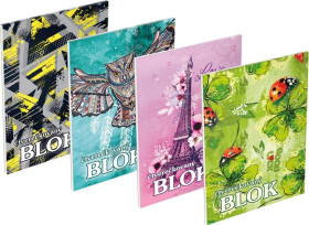 Blok trhací A5 čtverečkovaný, 50 listů mix
