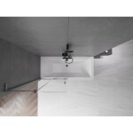 MEXEN/S - Velar L dvoukřídlá posuvná vanová zástěna 95 x 150, transparent, grafit kartáčovaná 896-095-003-01-66