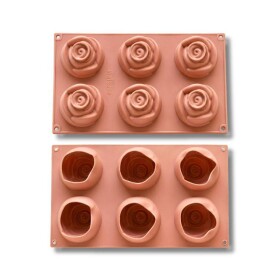 Cesil Cesil Silikonová forma na pečení/na mražené dezerty Růže 7 cm (na 6 ks) 17 x 30 cm