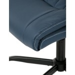 Křeslo kancelářské, tmavě modrá ekokůže, kovový kříž, kolečka na tvrdé podlahy