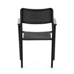 Zahradní židle, kov, plast, černá, AZC-H1021 BK