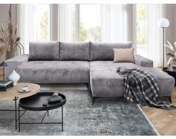 Rohová sedačka Mauro, holubí šedá látka, pravý roh