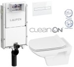 LAUFEN Podomít. systém LIS TW1 SET s bílým tlačítkem + WC CERSANIT CLEANON CARINA + SEDÁTKO H8946630000001BI CA3