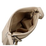 Stylová dámská koženková crossbody kabelka Lumi, tmavě béžová
