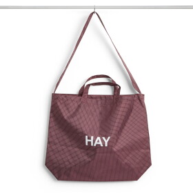 HAY Taška Grid Crossover Bag M Burgundy, červená barva, textil