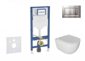 GEBERIT - Duofix Set předstěnové instalace, klozetu Oudee a sedátka softclose, tlačítko Sigma30, lakovaný chrom mat/chrom SANI11CA1122B