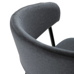 Židle jidelní, šedá látka, černá kovová noha