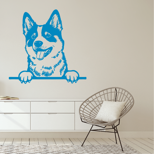 Samolepka Akita Inu Barva: modrá, Velikost: 80 x 78 cm