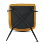 Židle jídelní, žlutá sametová látka, nohy černý kov