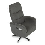 Polohovací křeslo, elektrické zabudované ovládání, šedá, látka, TV-C5479 GREY2