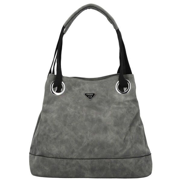 Módní dámská koženková kabelka na rameno Harieta, šedá