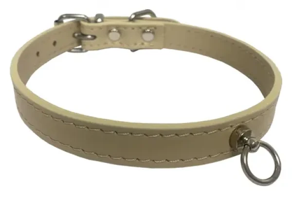 HUHUBAMBOO Obojek Exclusive béžový L / Pro chrty / 16 mm x 31-44 cm / Hovězí kůže (355506)