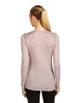 Dámské merino tričko s dlouhým rukávem ICEBREAKER Wmns 200 Oasis LS Crewe Flock AOP, Summit/Snow/Aop velikost: S