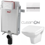 ALCADRAIN Renovmodul - předstěnový instalační systém s bílým/ chrom tlačítkem M1720-1 + WC CERSANIT CLEANON CARINA + SEDÁTKO AM115/1000 M1720-1 CA1