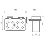 Nimco Unix chrom držák na kartáčky dvojitý UN X3-58DW-26 UN X3-58DW-26