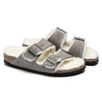 Birkenstock women's/men's insulated flip-flops Arizona Shearling Stone Coin semiš s ovčí vlnou regular wide (1017402) dámské 43