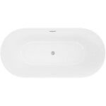 MEXEN/S - Luna Slim volně stojící vana 170 x 75, bílá, sifon a přepad nikl kartáčovaný 52041707500-97
