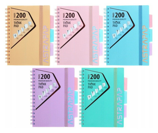 Blok se spirálou Astrapap Pastel A5, 100l, čtverečkovaný